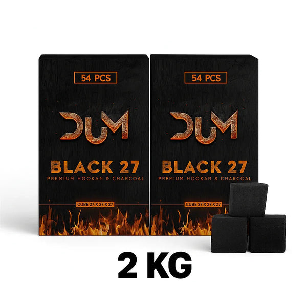 DUM 27 mm kokos waterpijp kolen 2 kg voordeelverpakking - natuurlijke shisha kolen C27 formaat