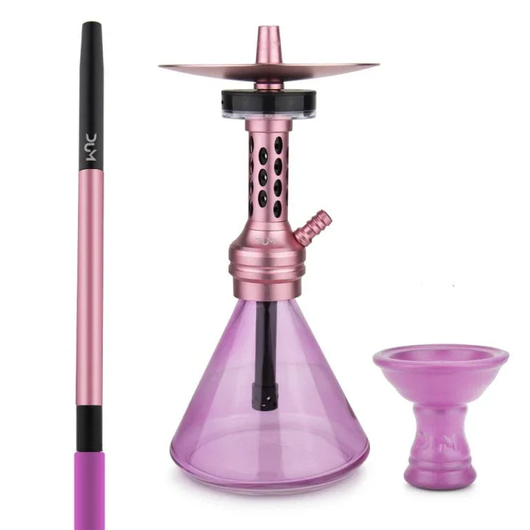 Dum A07 Techno Smoke shisha roze - stijlvolle waterpijp met glazen vaas en diffusor