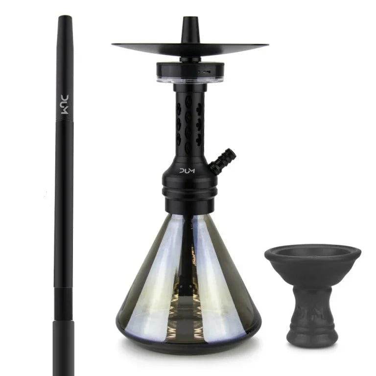 Dum A07 Techno Smoke waterpijp zwart - moderne shisha met keramische Phunnel kop