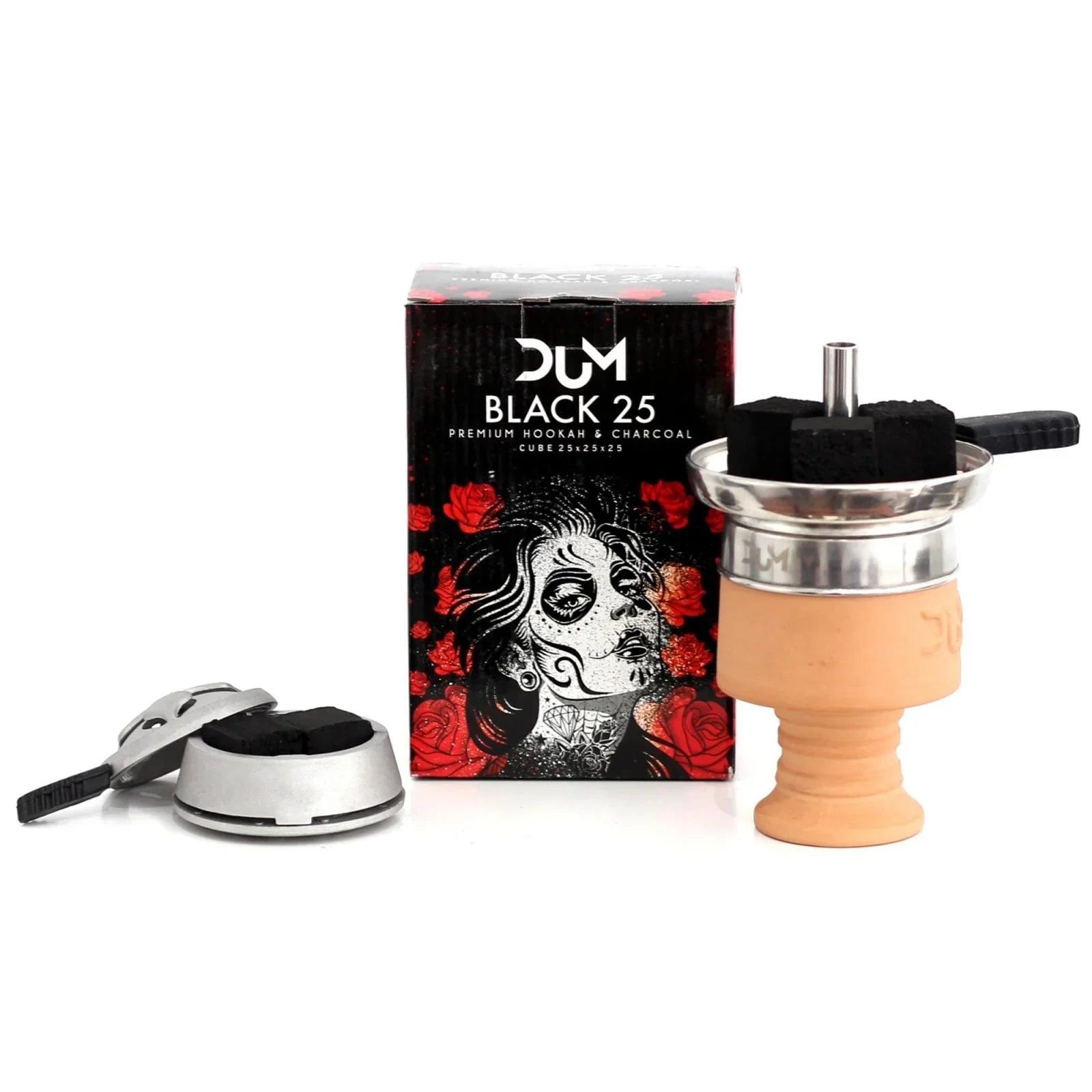 Dum Black Kolen 1 kg C25 - kokoskolen voor shisha, 60 minuten brandtijd