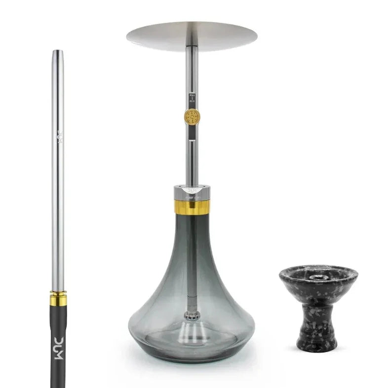 DUM BOOST L D01 shisha waterpijp 61 cm roestvrij staal - vooraanzicht