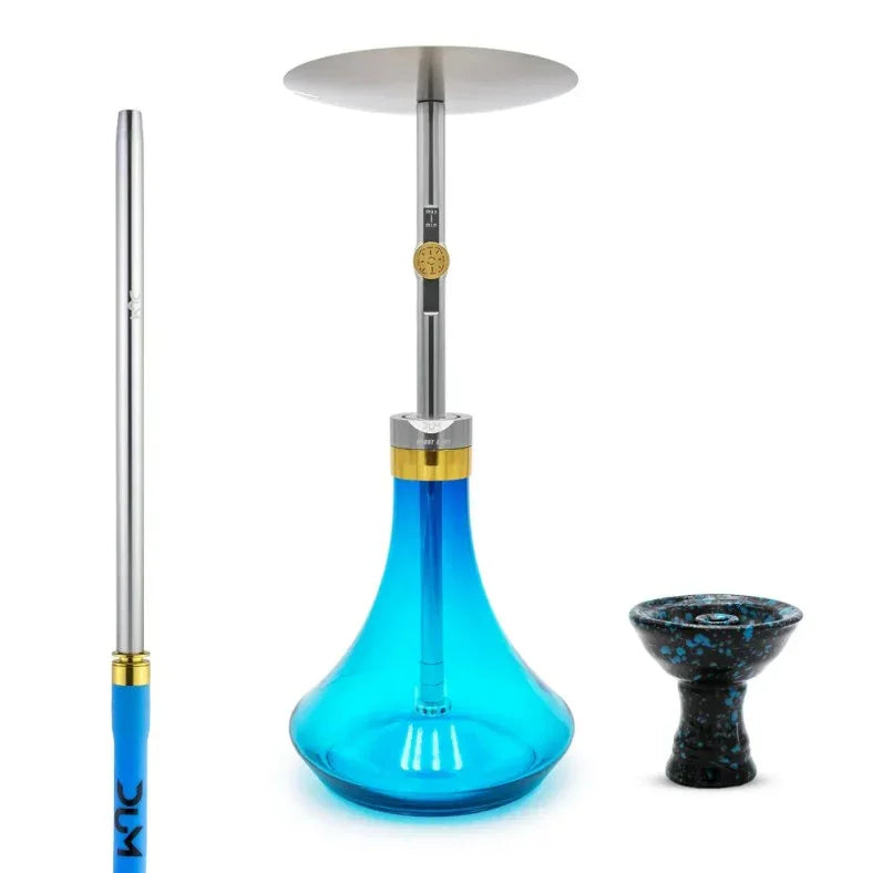DUM BOOST L D01 shisha waterpijp blauw - 61 cm roestvrij staal