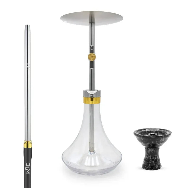 DUM BOOST L D01 shisha waterpijp transparant - glazen vaas detail