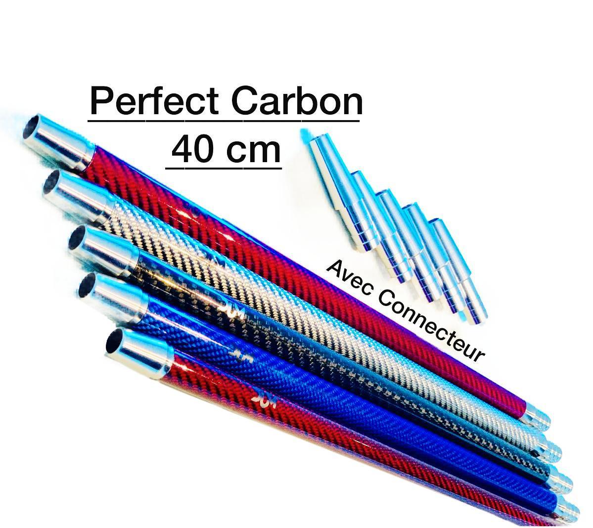 DUM Carbon Mondstuk 40cm alle kleuren - blauw goud rood roze zilver zwart shisha