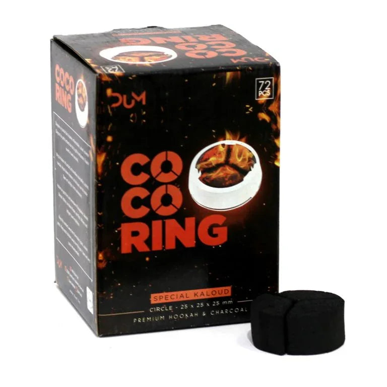 Dum Coco Ring kolen 1 kg verpakking - kokoskolen voor waterpijp en shisha