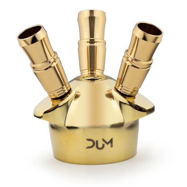 Dum Crazy Skull Gold siliconenslang - waterpijp slang met mondstuk goud