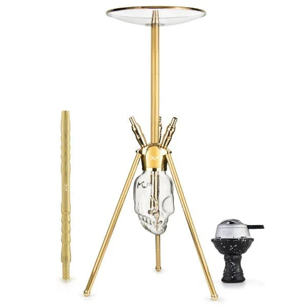 Dum Crazy Skull Gold waterpijp goud - volledig overzicht shisha set
