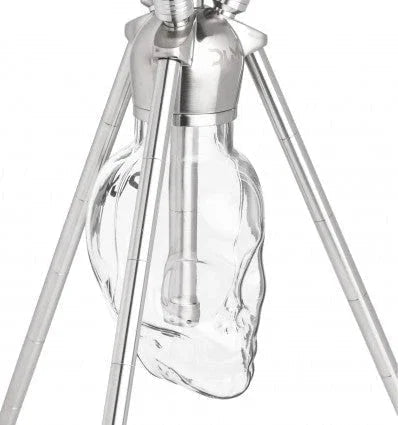 Dum Crazy Skull Zilver waterpijp vaas detail, glazen schedel vaas van de Dum shisha
