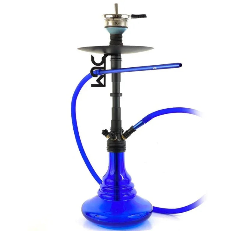 Dum D100 Fat Smoke blauwe shisha - moderne waterpijp met carbon afwerking, hot screen en siliconen slang