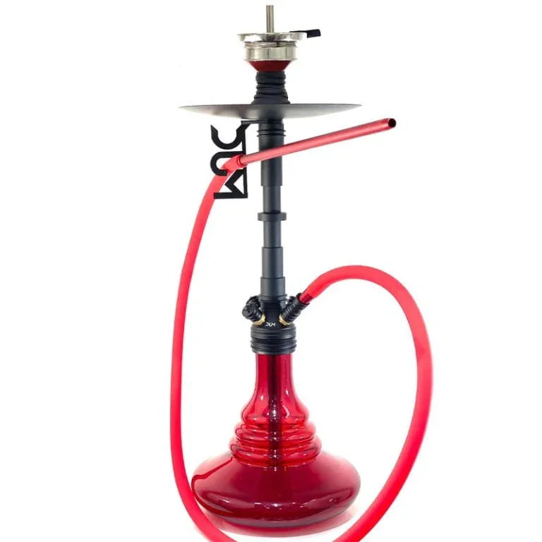 Dum D100 Fat Smoke rode shisha set - 70 cm waterpijp met klikbevestiging en SOFT TOUCH siliconen slang