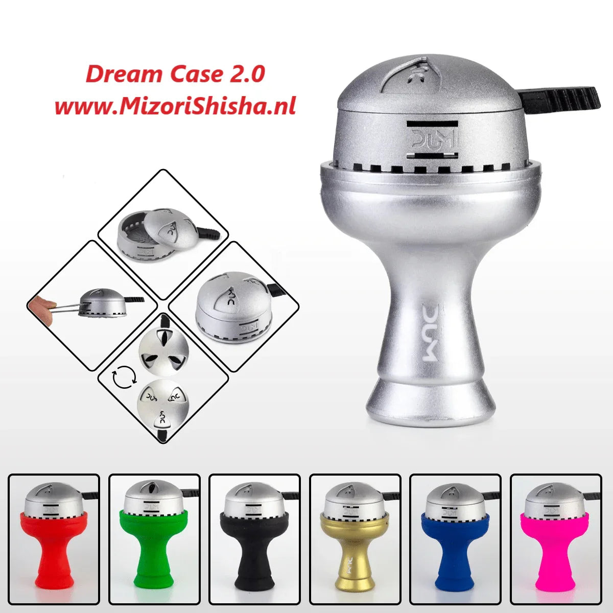 Dum Dream Case 2.0 alle kleuren overzicht - siliconen shisha tabakskop