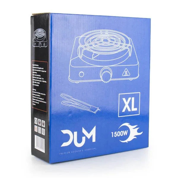 Dum Elektrische Kolenbrander 1500 Watt XL zijaanzicht - snelle shisha kolenverhitter voor thuisgebruik