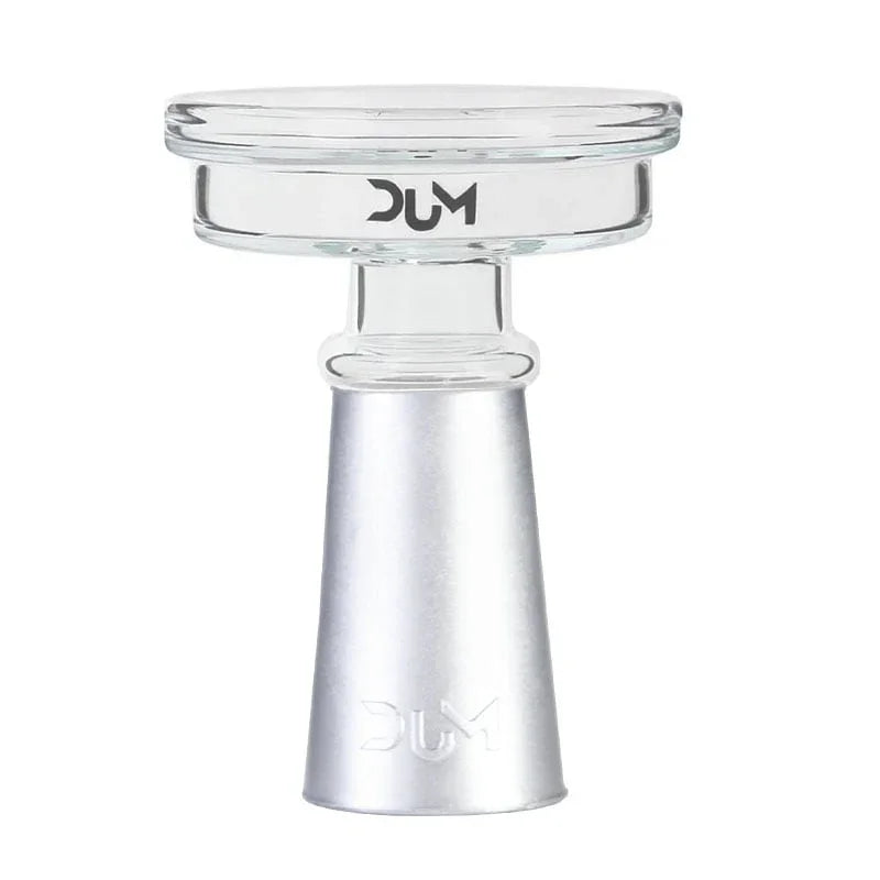 Dum Fireplace Wind Bowl glazen shisha tabakskop in zilver met silicone ring