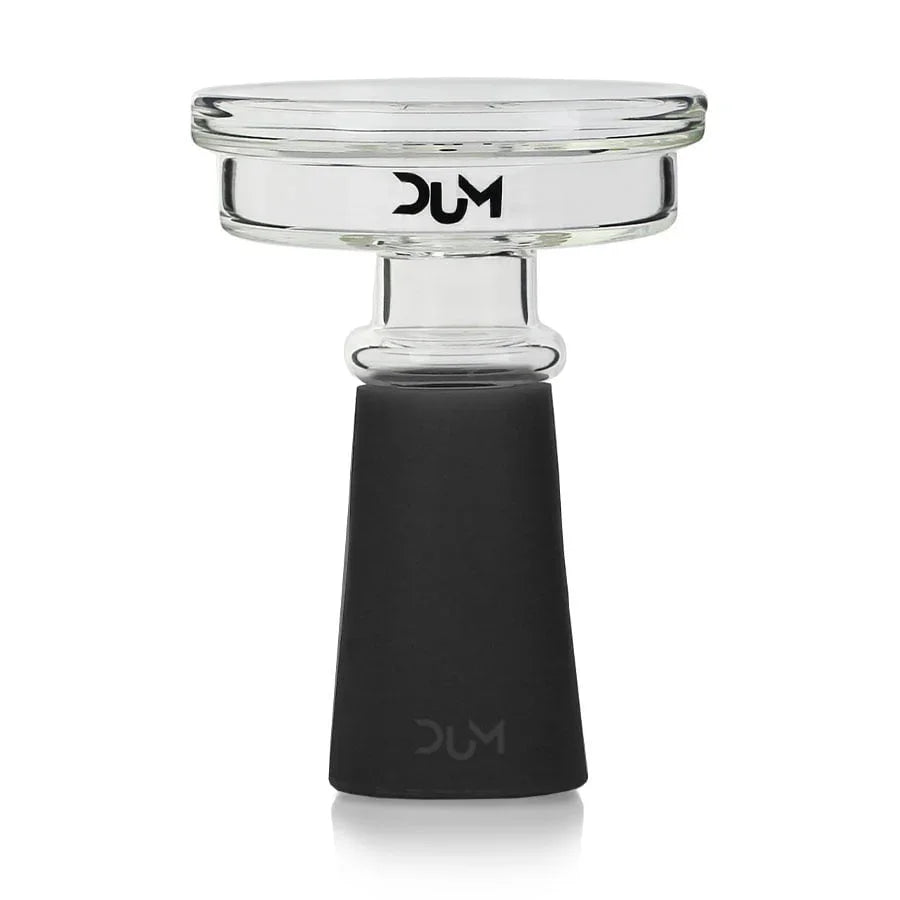 Dum Fireplace Wind Bowl glazen shisha tabakskop in zwart, 10,5 cm hoog