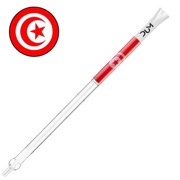 Dum glazen shisha mondstuk XXL 60 cm met Turkije vlagmotief op een waterpijp