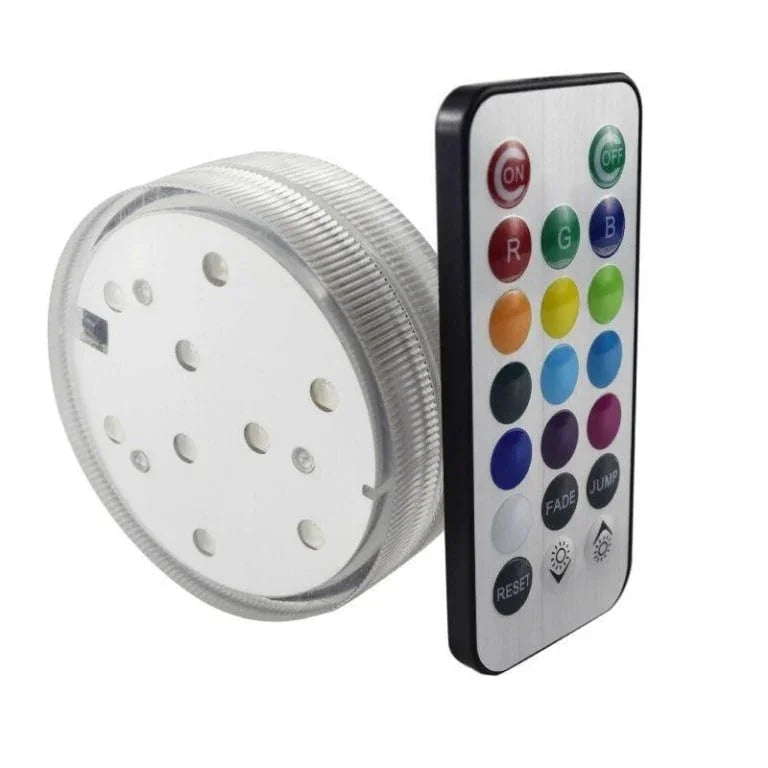 Dum LED Verlichting waterpijp vaas 8 cm - waterdichte onderzetter met kleurveranderende shisha verlichting