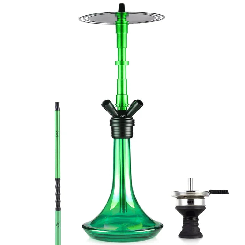 DUM Magnum 2.0 Large shisha in groen - glazen vaas en gekleurde rookkolom