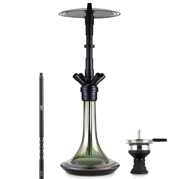 DUM Magnum 2.0 Large waterpijp shisha in het zwart, 65 cm hoog met aluminium rookkolom