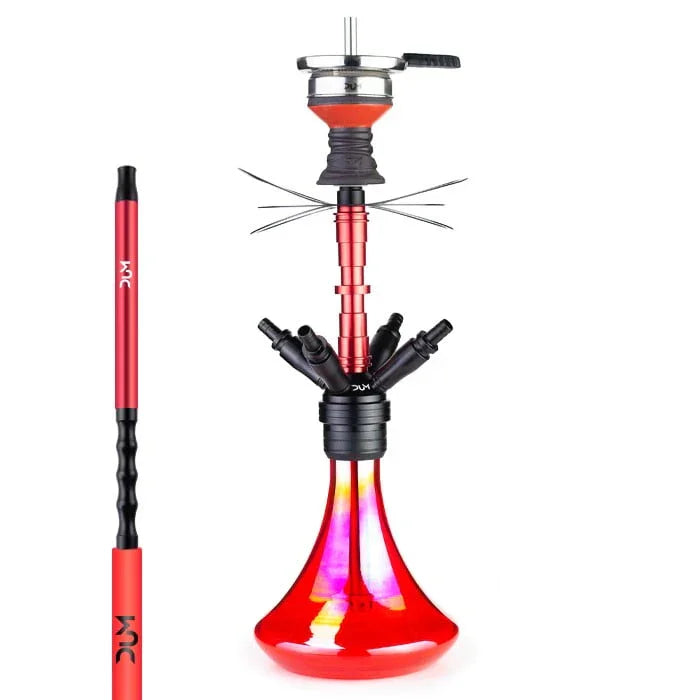 DUM Magnum 2.0 Medium shisha in rood met vier pijpuitlaten