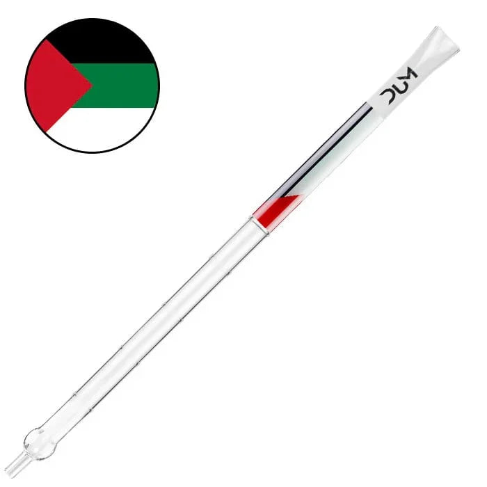 DUM Palestina glazen shisha mondstuk XXL handvat met vlagmotief
