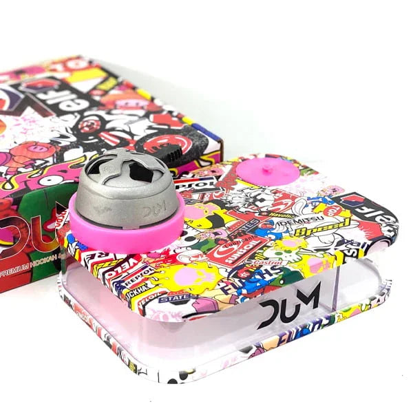 Dum Party Box shisha set in het roze met siliconenslang en rechthoekig compact ontwerp