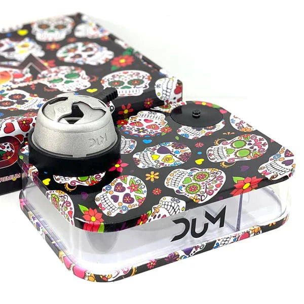 Dum Party Box waterpijp set in het zwart met transparante glazen vaas en compacte opbouw