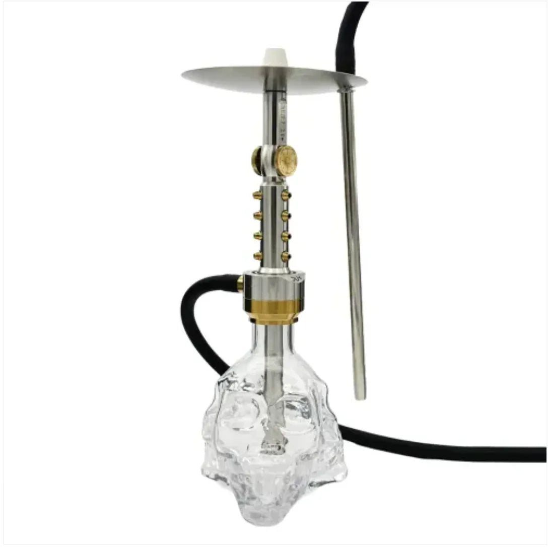 DUM Phillip P Golden Frame luxe shisha waterpijp met goudkleurig frame en zwarte details, circa 60 cm, roestvrij staal