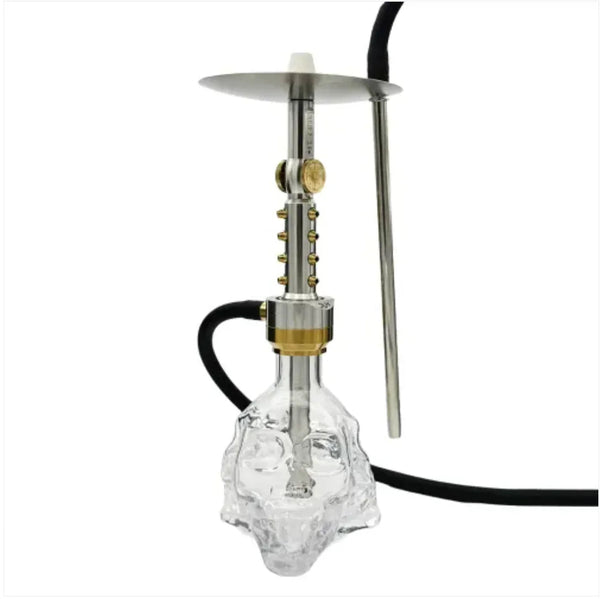 DUM Phillip P Golden Frame luxe shisha waterpijp met goudkleurig frame en zwarte details, circa 60 cm, roestvrij staal
