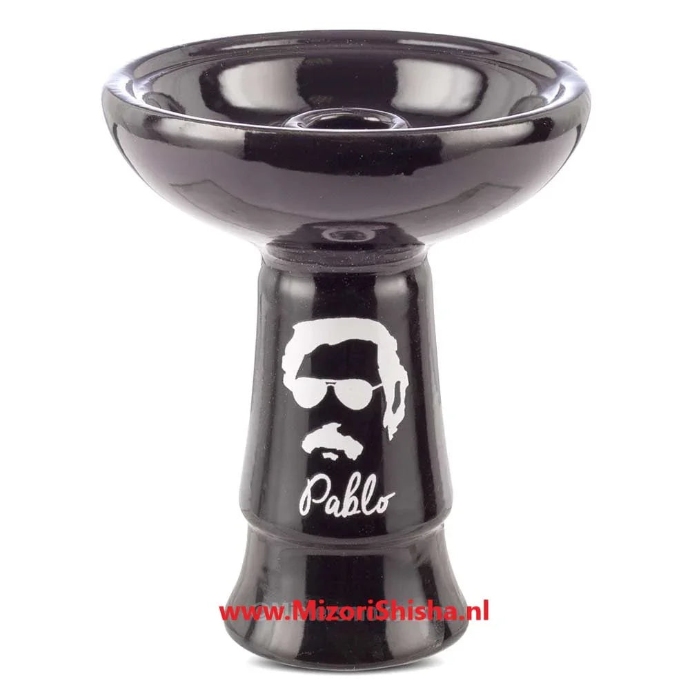 Dum Phunnel waterpijp tabakskop Pablo Escobar Black Edition zwart keramiek vooraanzicht