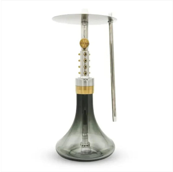 DUM Pro Phillip Golden Flame waterpijp goud met vlamdesign, complete shisha set van roestvrij staal en glas, 60 cm