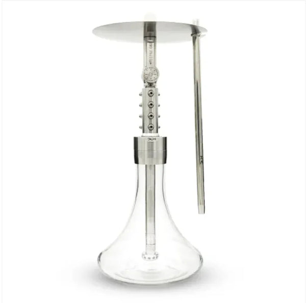 DUM Pro Phillip waterpijp van roestvrij staal met glazen vaas - complete shisha set van circa 60 cm