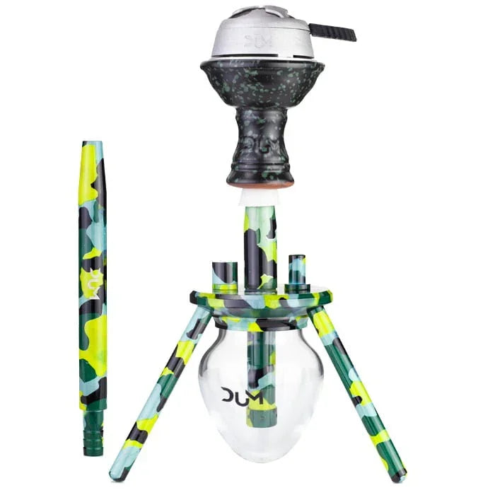 Dum Spinne Camouflage waterpijp groen - compacte shisha van 34 cm met camouflageprint vaas