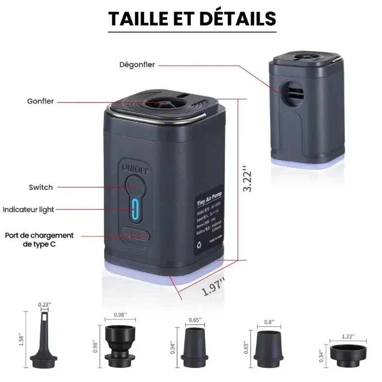 DUM Square Pump volledige set inclusief opbergtas voor shisha gebruik