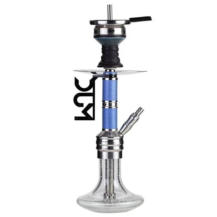 Dum SS17 Buffer compacte waterpijp in blauw glow uitvoering met siliconenslang en diffuser