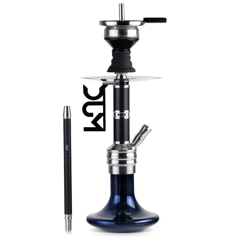 Dum SS17 Buffer shisha waterpijp in zwart met Boheems kristallen vaas en anti-vouwveer slang