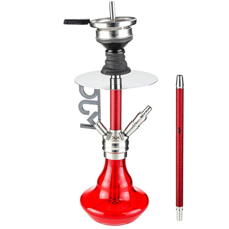 Dum SS19 Cute Carbon shisha in rood - roestvrij stalen waterpijp met carbon afwerking