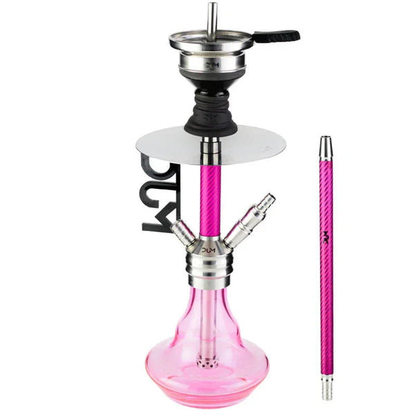 Dum SS19 Cute Carbon waterpijp in roze - compacte shisha van 35 cm met carbon design