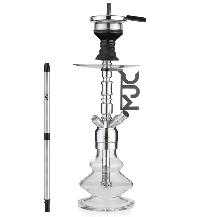 DUM SS26 Junkie Silver waterpijp van roestvrij staal met zilveren afwerking - compacte shisha circa 45 cm