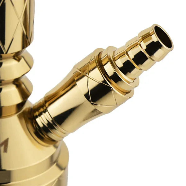 Dum SS30 2.0 Gold waterpijp slangaansluiting detail shisha