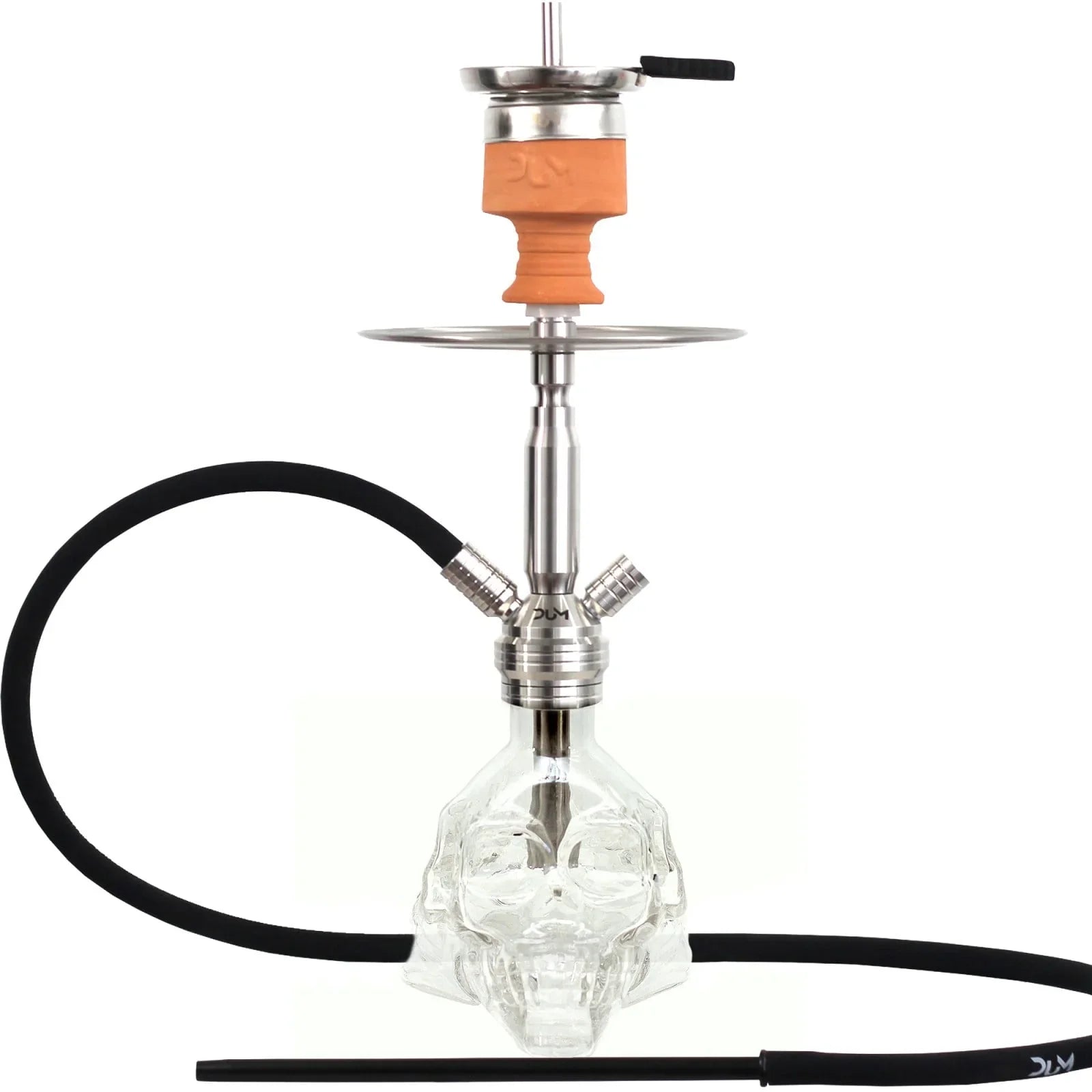 Dum SS32 3D Skull shisha waterpijp transparant met kristallen schedelvaas - volledig overzicht