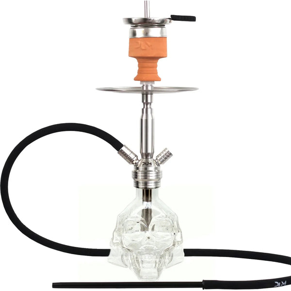 Dum SS32 3D Skull shisha waterpijp transparant met kristallen schedelvaas - volledig overzicht