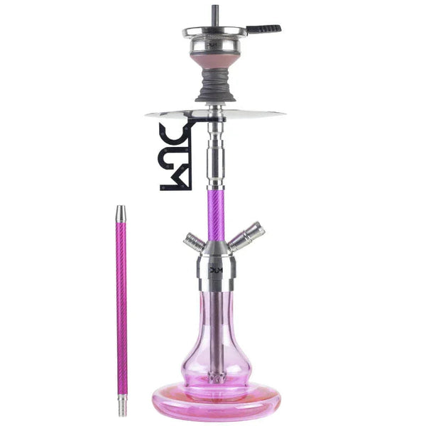 Dum SS55 Half Carbon shisha waterpijp in roze kleur, vooraanzicht