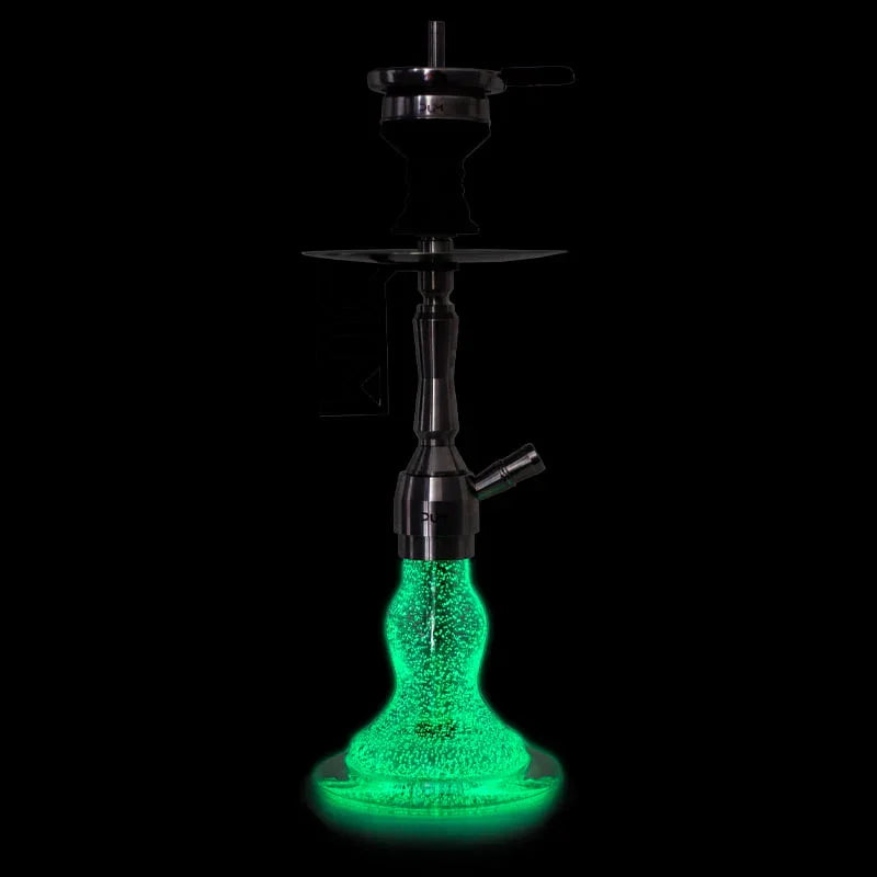 Dum SS60 Shutter shisha groen glow - bohemien kristallen vaas verlicht
