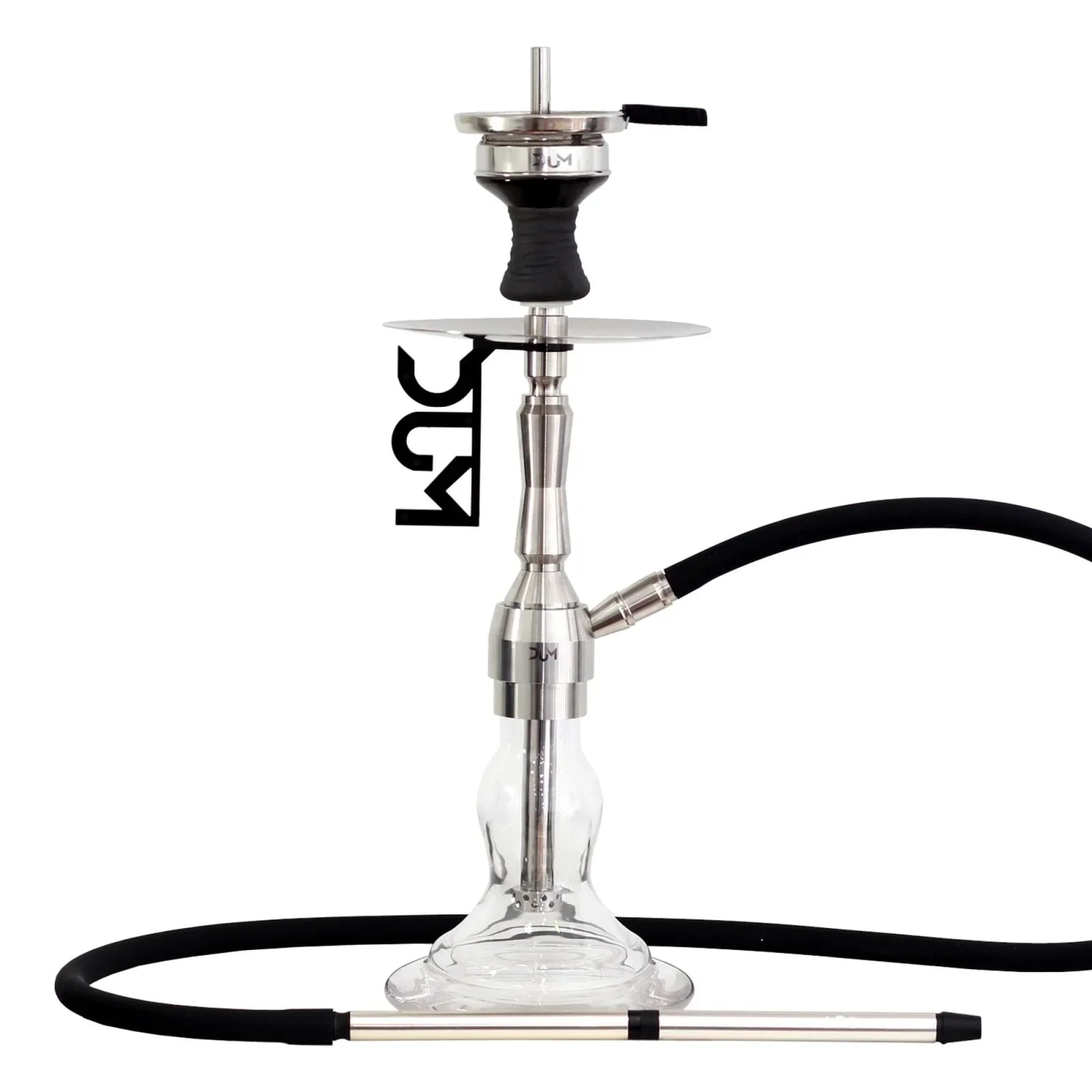 Dum SS60 Shutter shisha waterpijp in transparant met kristallen vaas