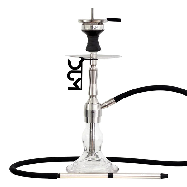 Dum SS60 Shutter shisha waterpijp in transparant met kristallen vaas