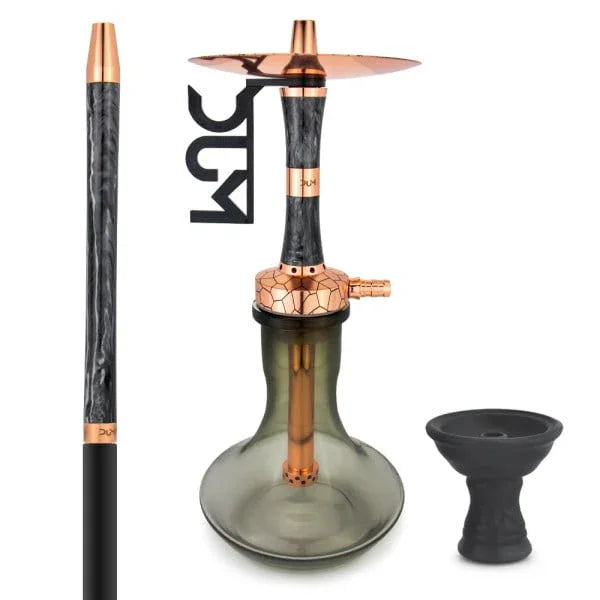 Dum SS68 Kazan Small Black Gold waterpijp in zwart en goud - vooraanzicht