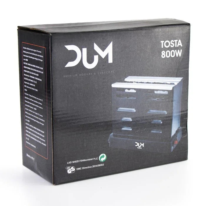 Dum Tosta 800 Watt kolenbrander in originele verpakkingsdoos