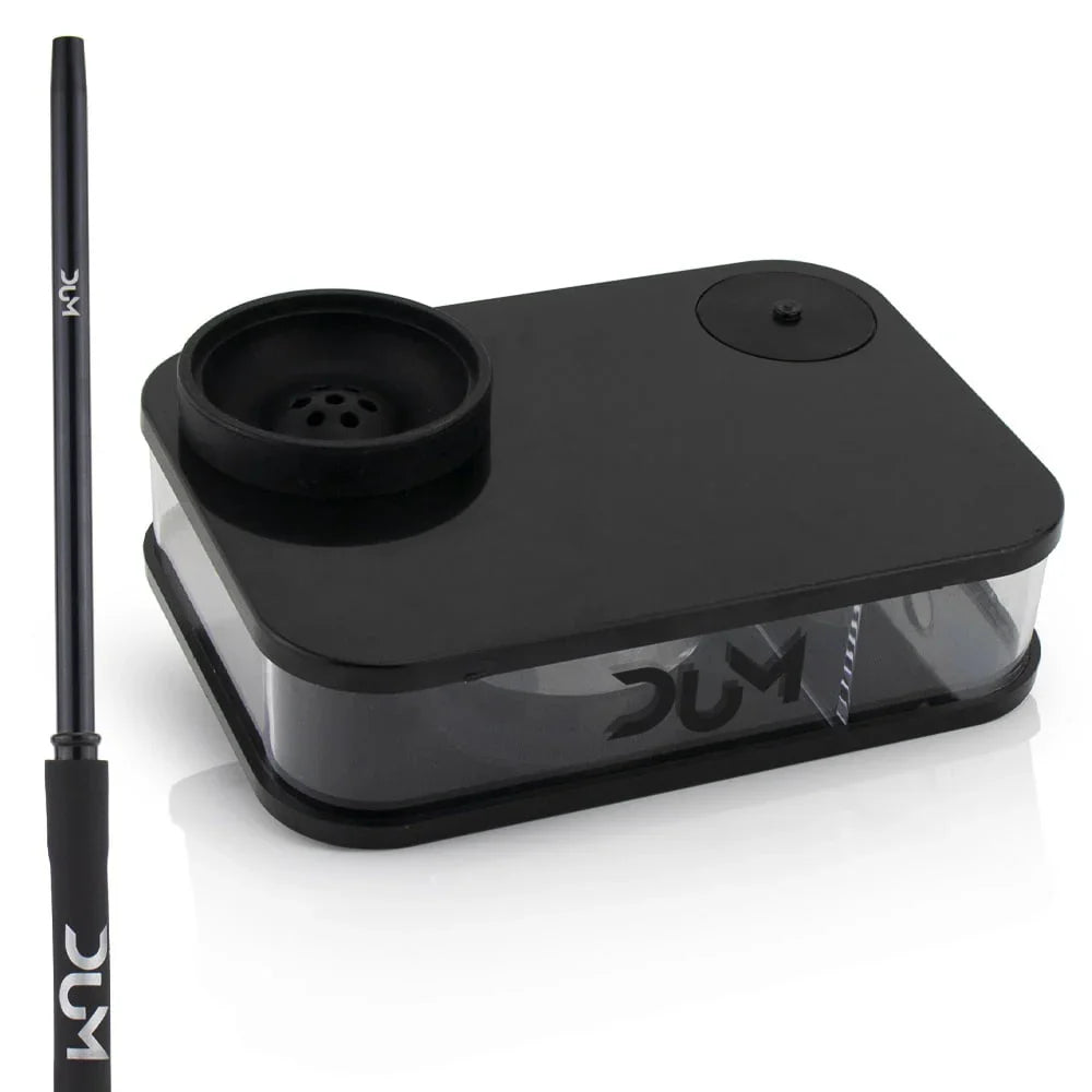 Dum Travel Box shisha volledig opgesteld met HMD en tabakskop