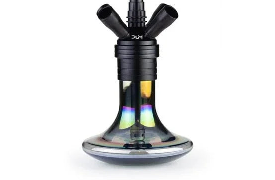 Dum Vaas Magnum 2.0 Mini Zwart - losse waterpijp vaas van dik glas, vooraanzicht