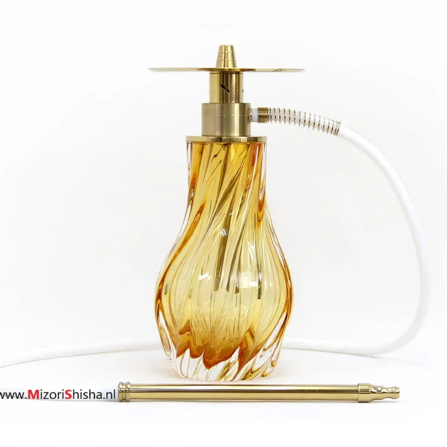 El Nefes Meets Oduman Dream M1 Gold waterpijp - goudkleurige shisha met kristallen vaas